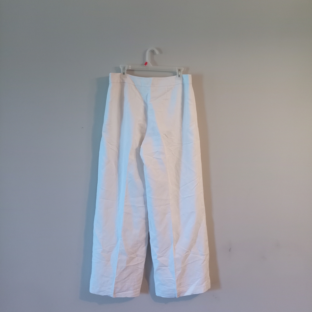 LOFT White Linen Wide Leg Pants Women's  12